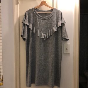 Like-new Sweatshirt-style Ruffle-trim Shift Dress